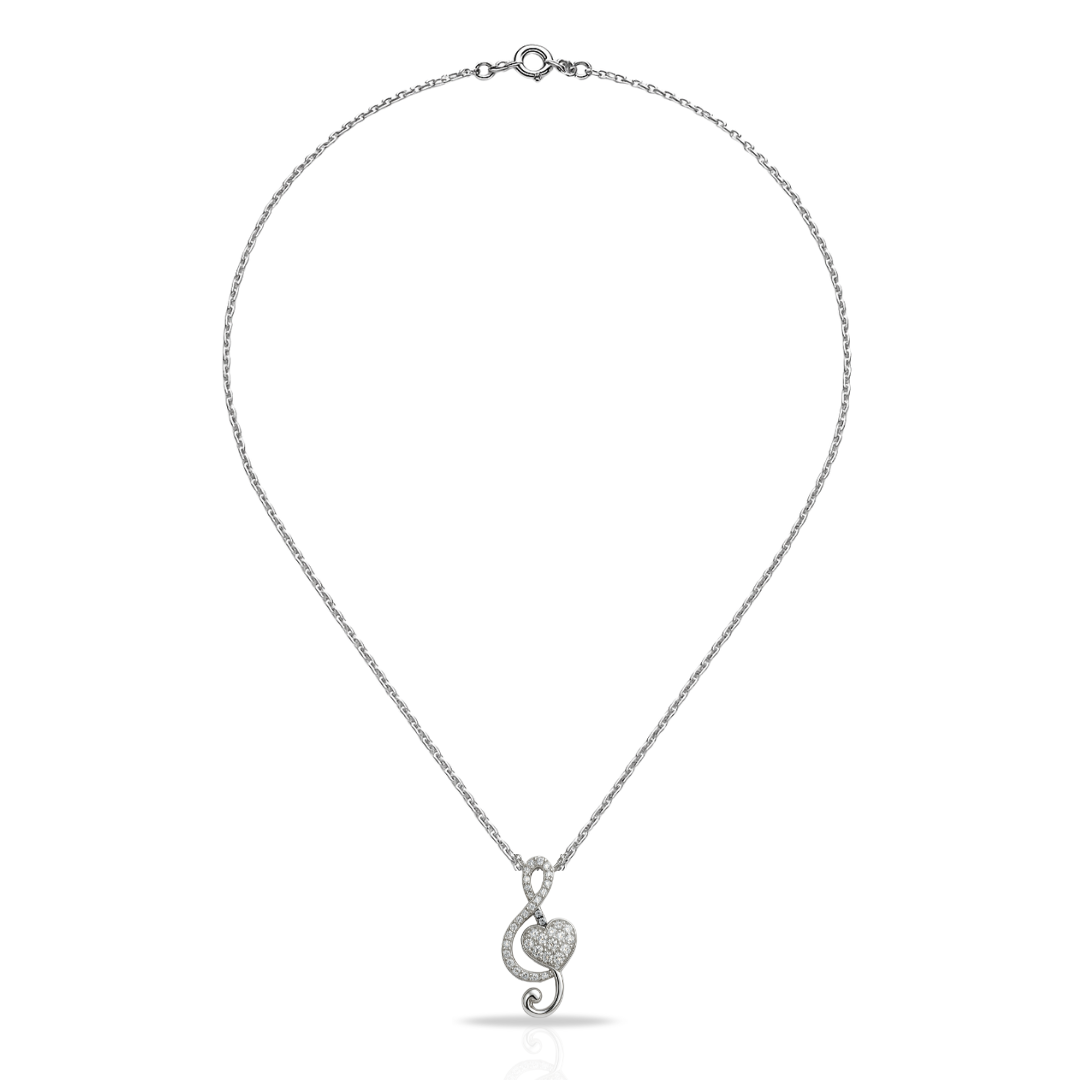 Colier cu cheia sol si inima