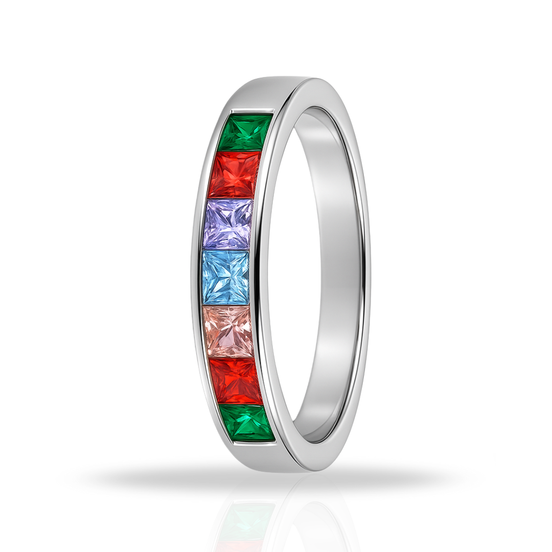 Inel semitennis 4 mm multicolor