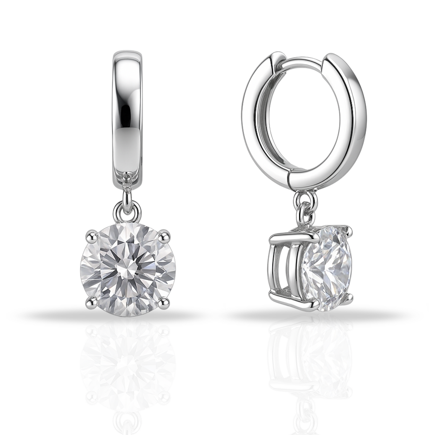 Cercei rotunzi cu zirconia 8 mm