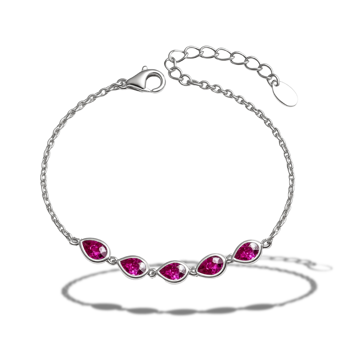 Brățară cu lacrimi fuchsia