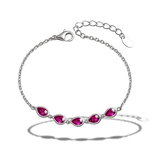 Brățară cu lacrimi fuchsia