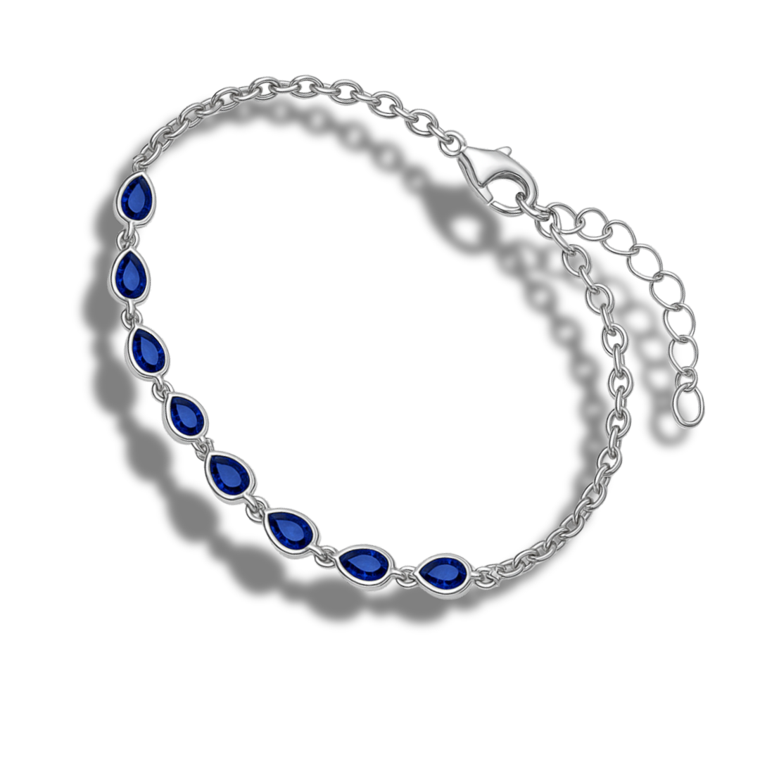 Brățară de picior cu zirconii lacrima albastre