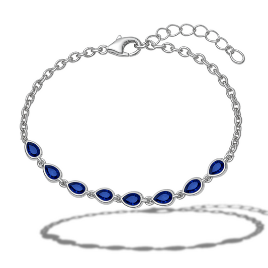 Brățară de picior cu zirconii lacrima albastre