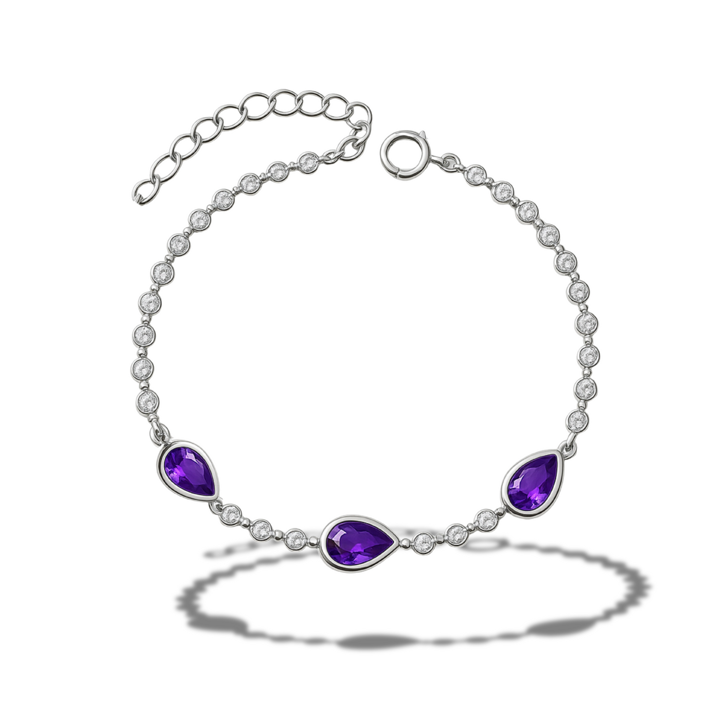 Brățară din zirconii cu lacrimi mov