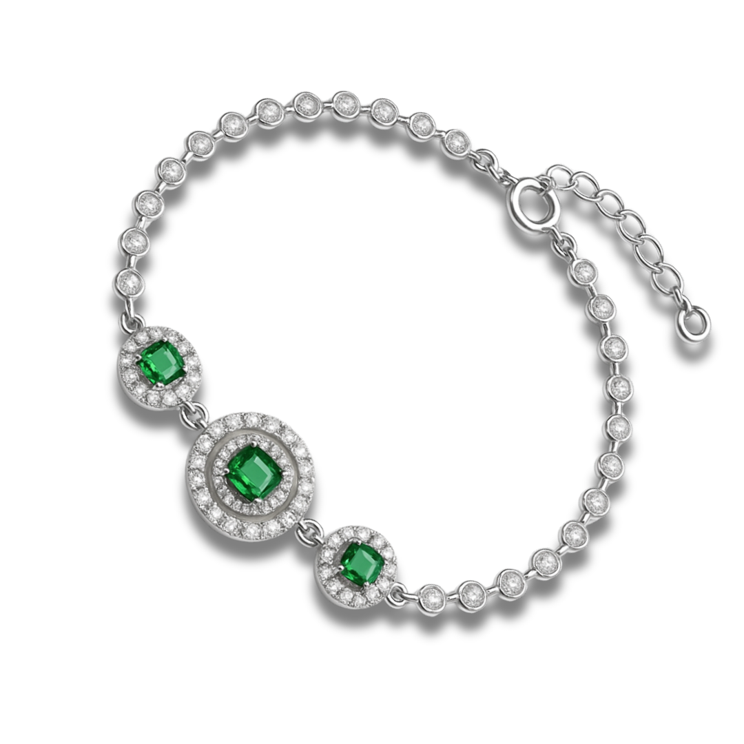 Brățară din zirconii cu cercuri verzi