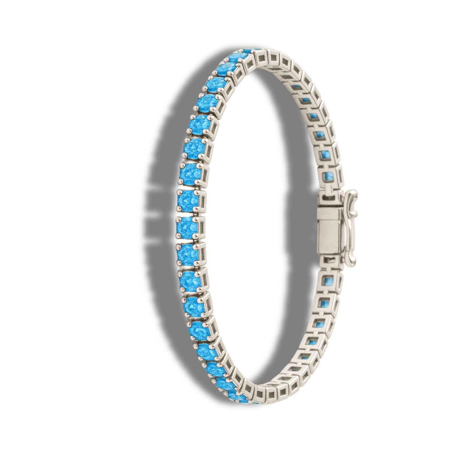 Brățară tennis round cut 2 mm bleu regal