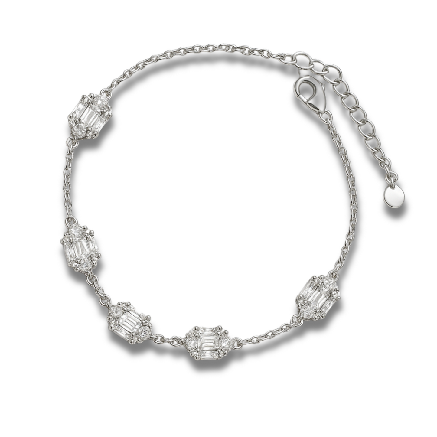 Brățară eleganta cu ovale si zirconii bagheta