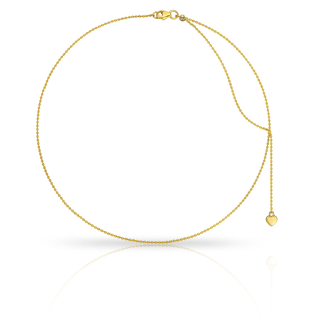 Lanț auriu cu biluțe reglabil maxim 80 cm