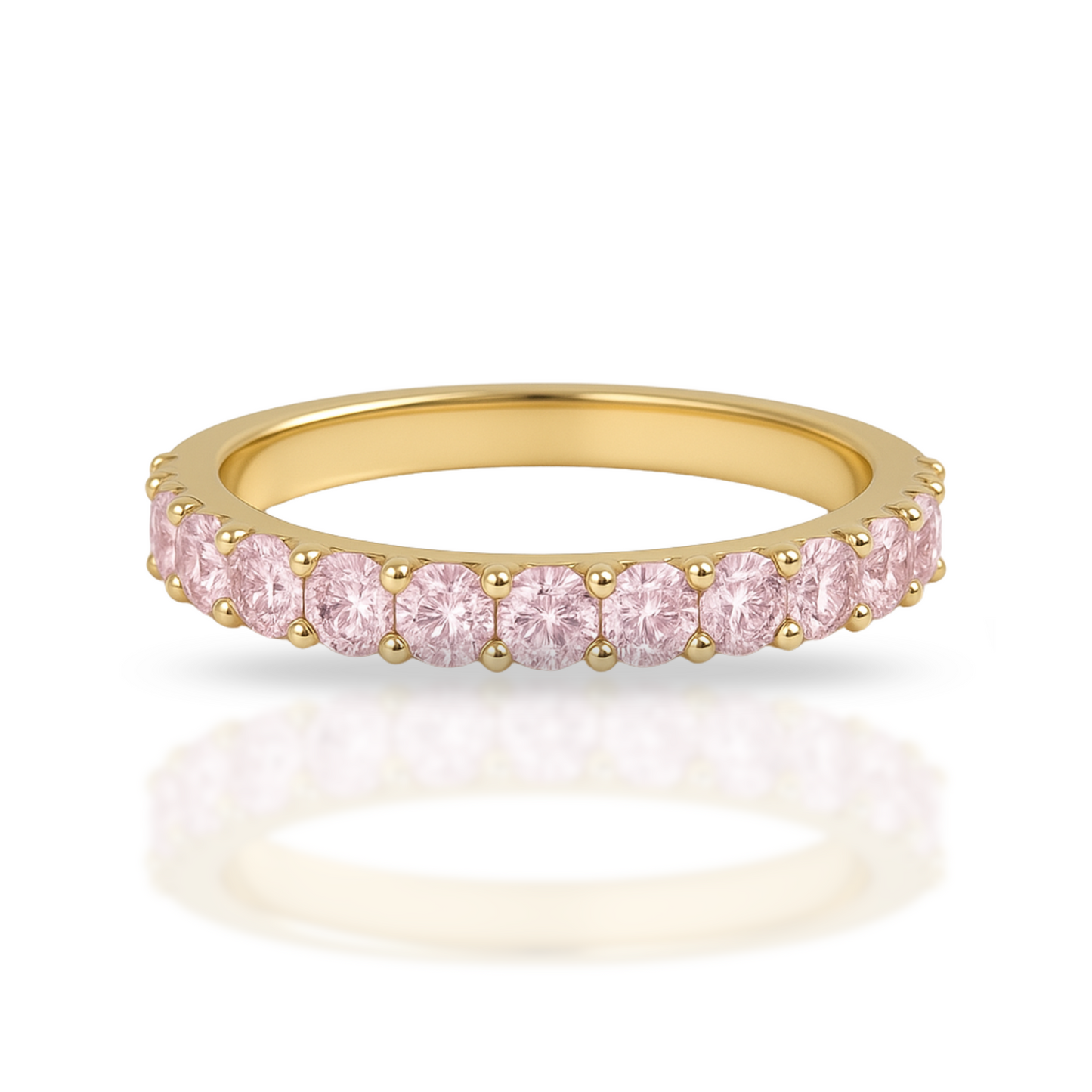 Inel auriu tennis 2 mm roz