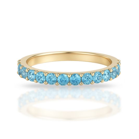 Inel auriu tennis 2 mm bleu