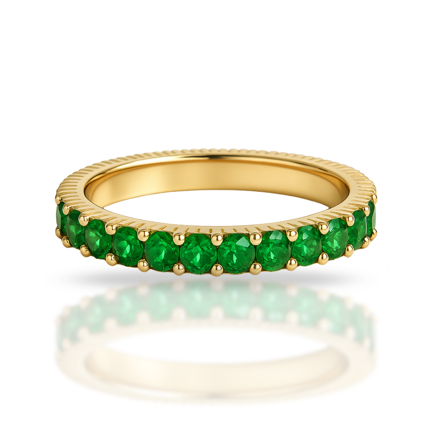 Inel auriu  tennis 2 mm verde