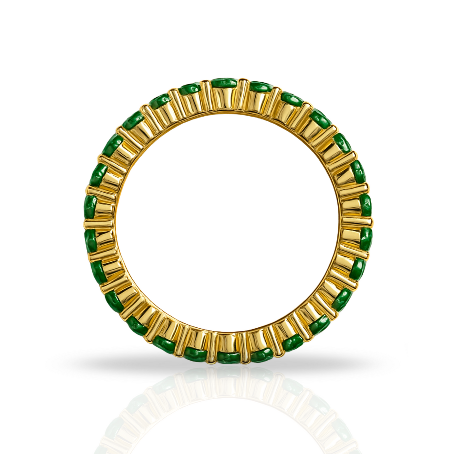 Inel auriu  tennis 2 mm verde