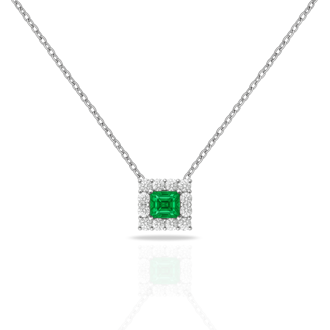 Colier pătrat verde