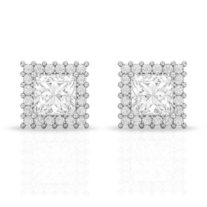 Cercei pătrat princess incolor