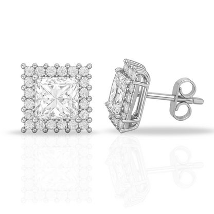 Cercei pătrat princess incolor