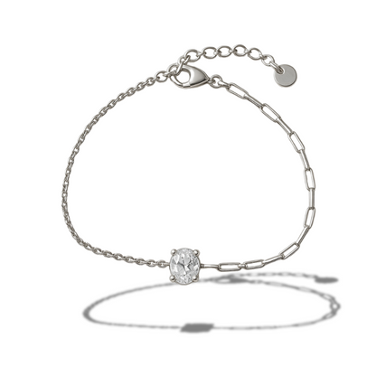 Brățară duo cu oval incolor