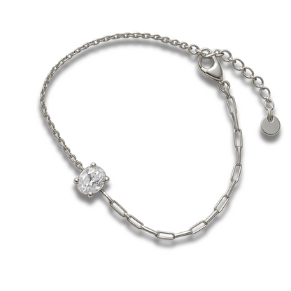 Brățară duo cu oval incolor