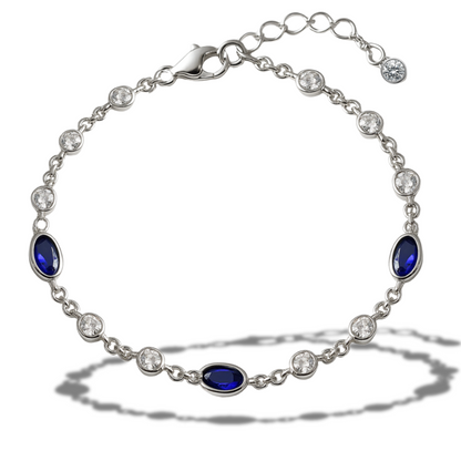 Brățară din zirconii cu ovale albastre