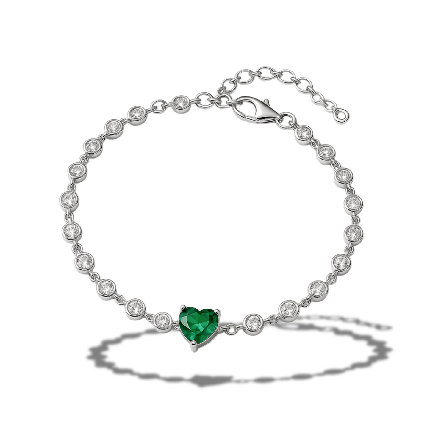 Brățară din zirconii cu inima verde
