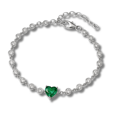 Brățară din zirconii cu inima verde
