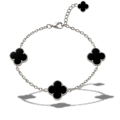 Brățară 3 x trifoi negru