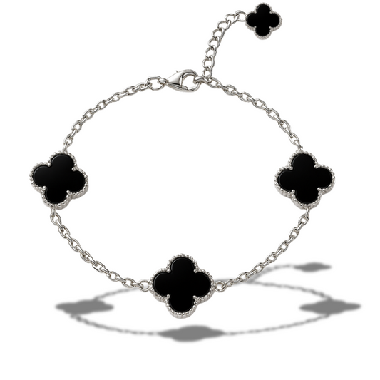 Brățară 3 x trifoi negru