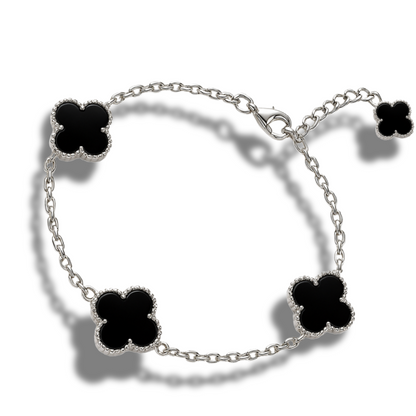 Brățară 3 x trifoi negru