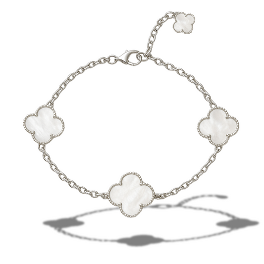 Brățară 3 x trifoi sidef