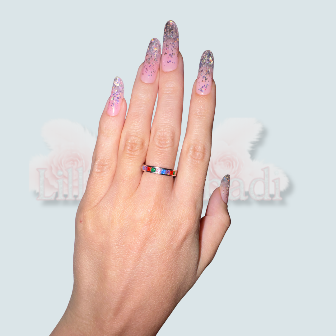 Inel semitennis 4 mm multicolor