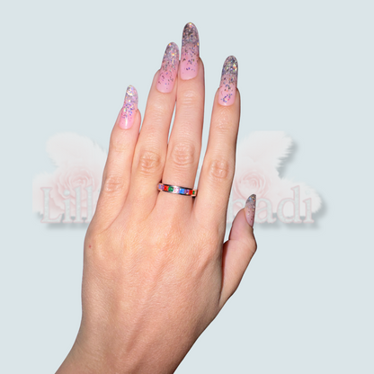 Inel semitennis 4 mm multicolor