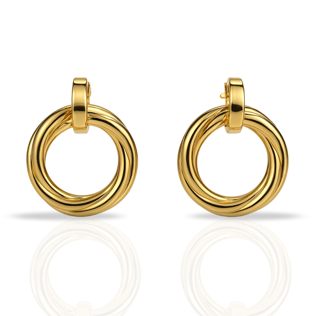 Cercei aurii cercuri împletite