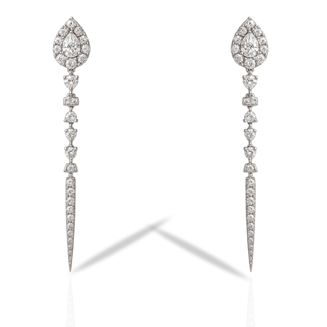 Cercei eleganți lungi forme geometrice