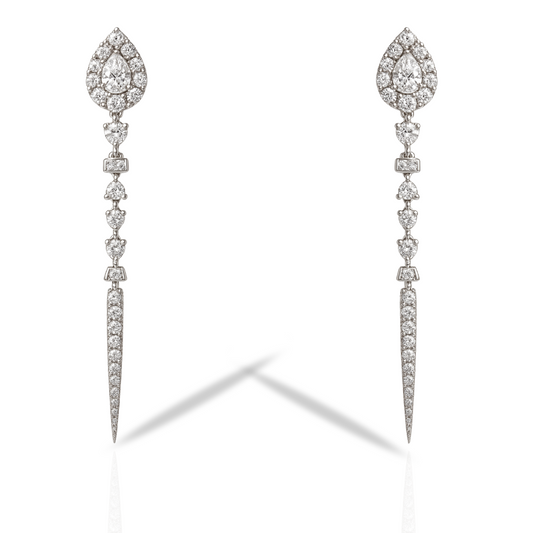 Cercei eleganți lungi forme geometrice