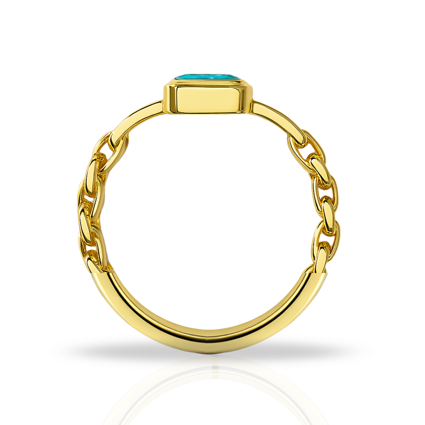 Inel auriu semi cuban verde