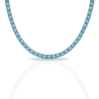 Colier tennis 3 mm cu zirconii bleu