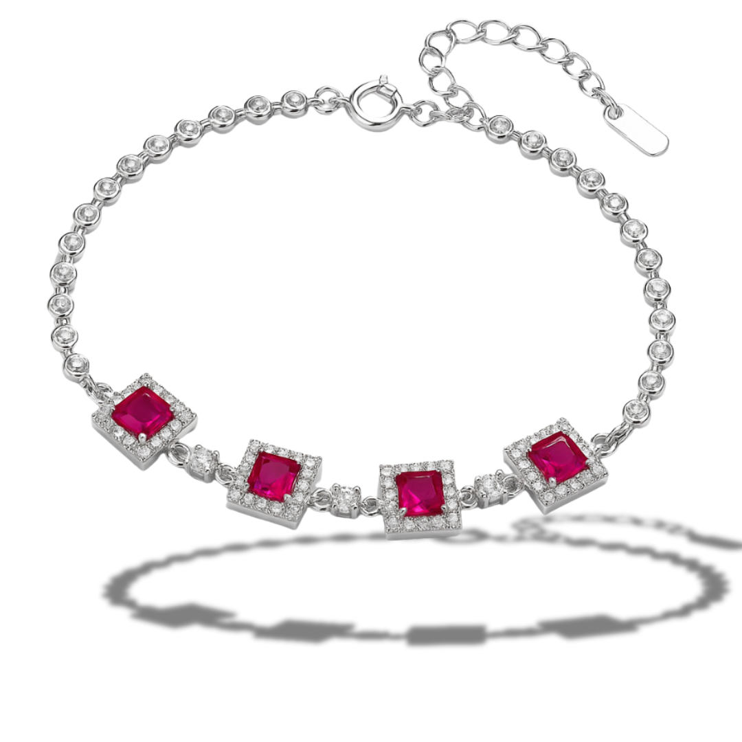 Brățară eleganta din zirconii si pătrate fuchsia