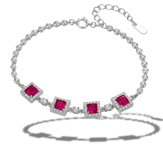 Brățară eleganta din zirconii si pătrate fuchsia