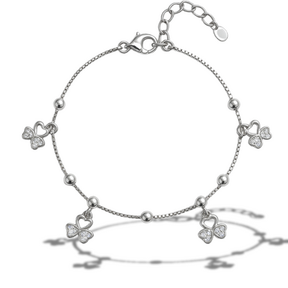 Brățară cu biluțe si trifoi