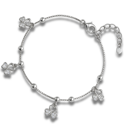 Brățară cu biluțe si trifoi