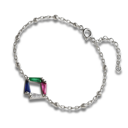 Brățară cu biluțe si romb multicolor