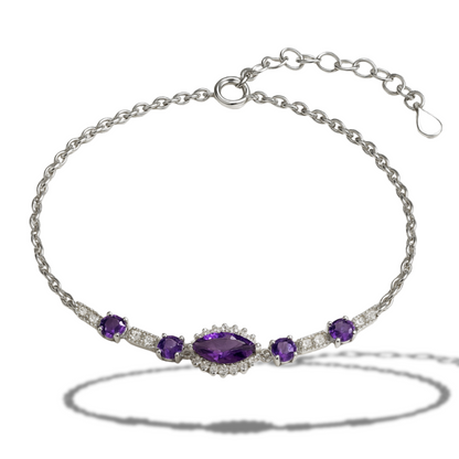 Brățară eleganta semi-tennis cu oval mov