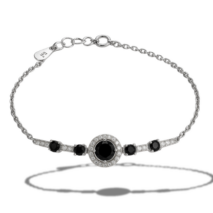 Brățară eleganta semi-tennis cu cercuri negre