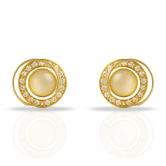 Cercei aurii ochi de pisica