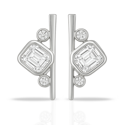 Cercei linie si dreptunghi incolor