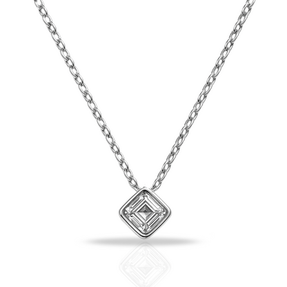 Colier clasic cu zirconia emerald cut romb