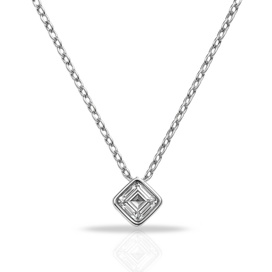 Colier clasic cu zirconia emerald cut romb