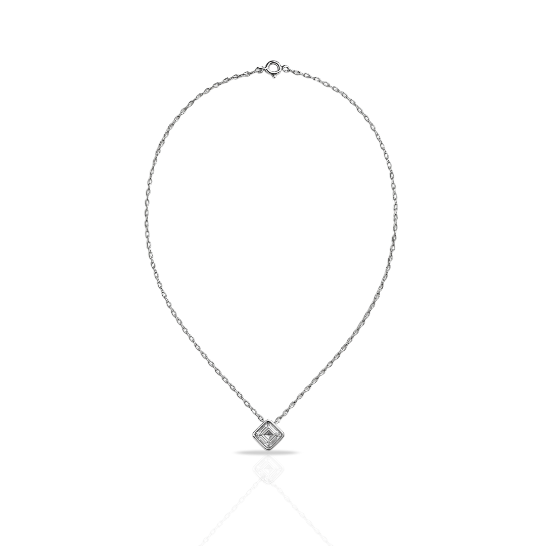 Colier clasic cu zirconia emerald cut romb