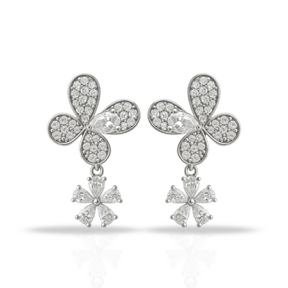 Cercei fluturi si floare