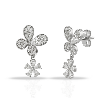 Cercei fluturi si floare