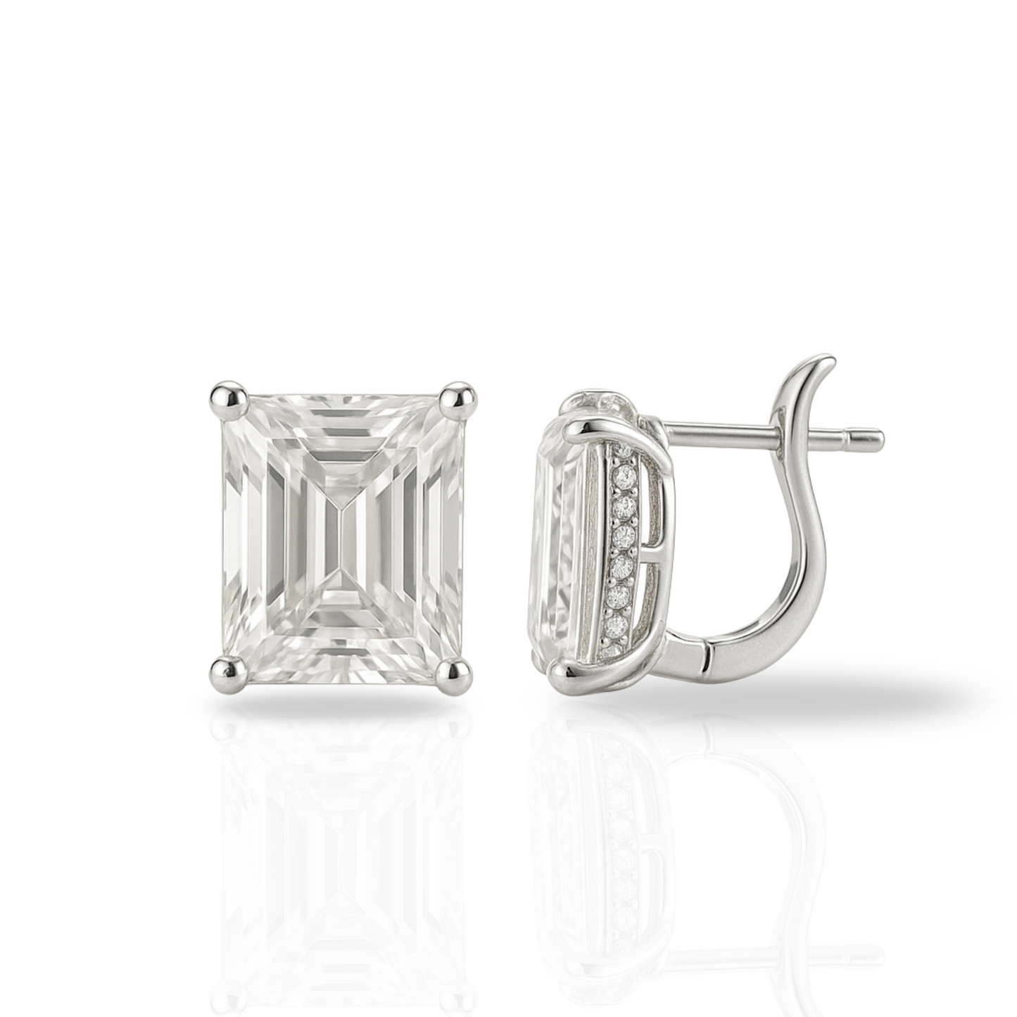 Cercei masivi cu zirconia dreptunghi